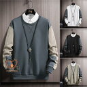 トレーナー メンズ トレーニングウェア トレーナー 袖リブ 秋服 秋服トレーナー クルーネック 韓国ファッション 秋服 春秋