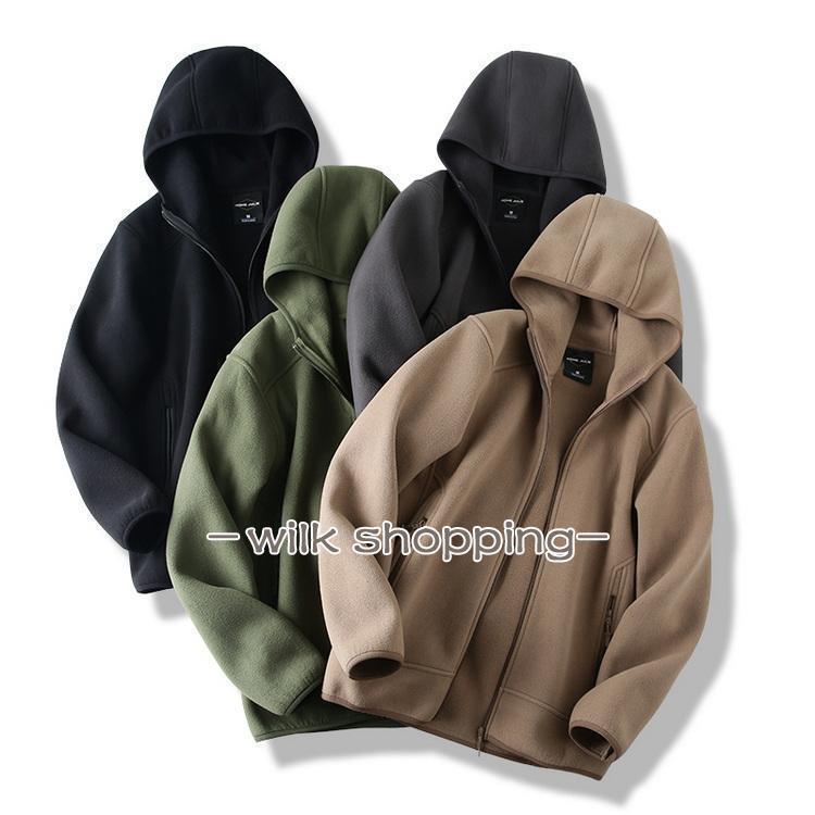 フリース メンズ フード付き パーカー あたたか 防寒 ライトアウター 秋服 秋物