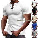 tシャツ メンズ ヘンリーネックtシャツ 半袖 無地 大きいサイズ