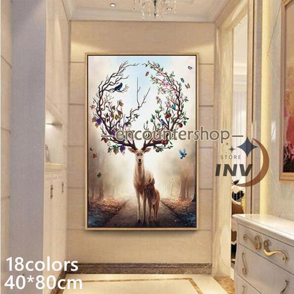 油絵 絵画 洋画 寝室 玄関 飾り壁掛け 北欧 40x80cm インテリア 美術品 幸運を招く 縁起物 防水 額装 ..