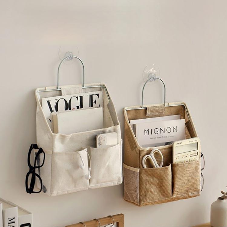 ポケット ポケット 綿麻生地 壁掛け収納 壁面装飾 収納ラック ウォールポケット 紙 壁飾り レター 吊り下げ収納 クローゼット ベッドサイド 収納