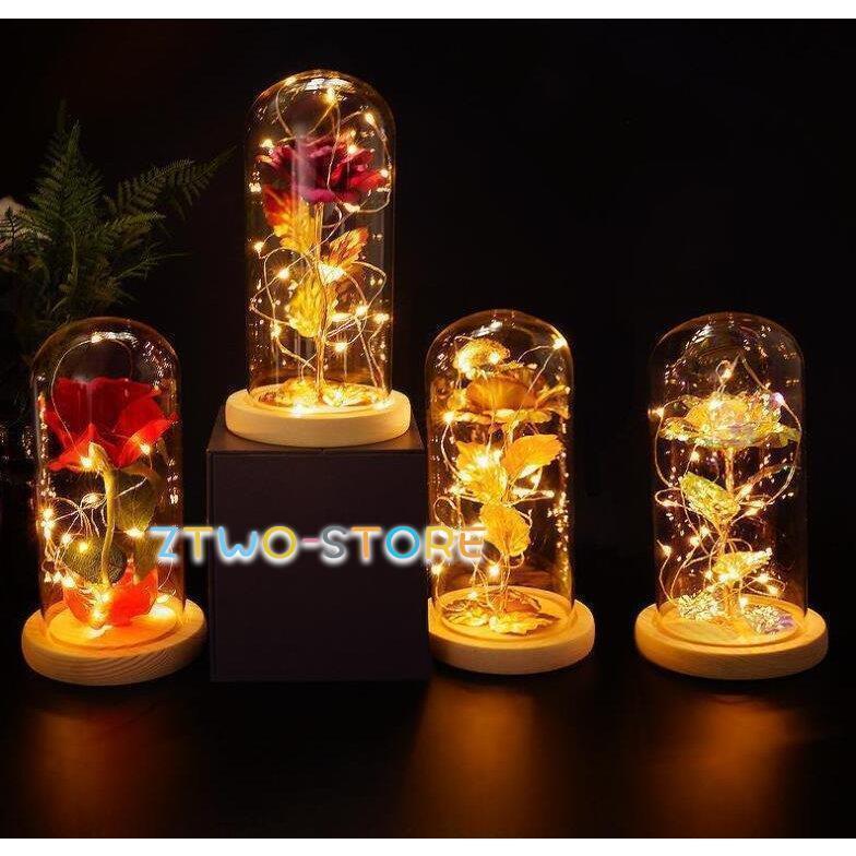 バラ 造花 枯れない花 誕生日 結婚記念日 バレンタイ プレゼント 薔薇 花束 LEDライト 付き 電池式 ホ..