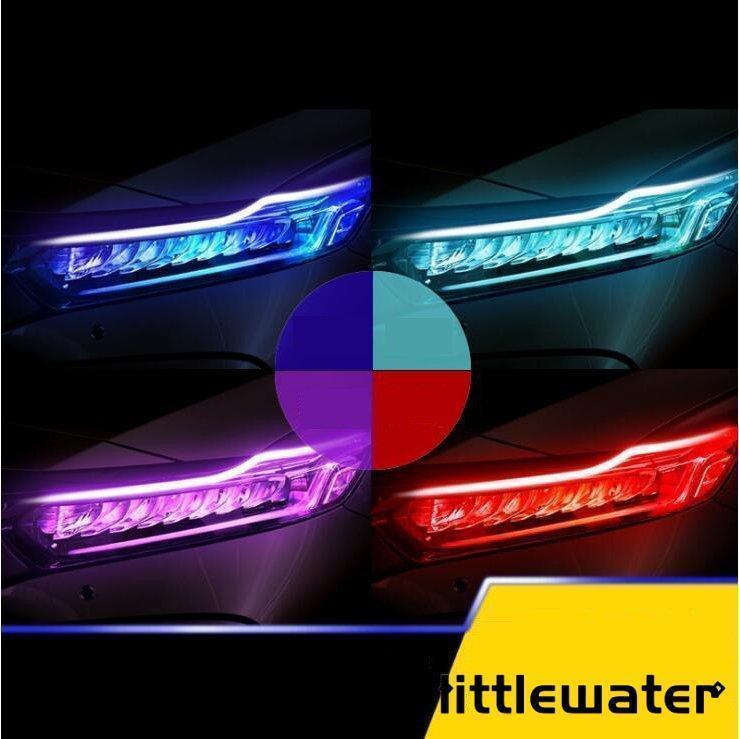 Rakuten - LEDヘッドライト 車用 LEDヘッドランプ デイライト ウインカー シリコンチューブ ライト ツインカラー 2色変換 均一発光 柔軟性 超耐久 長寿命 2本セット
