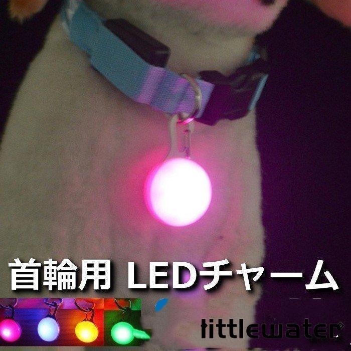 首輪用 LED ライト チャーム 犬 夜間安心 光る