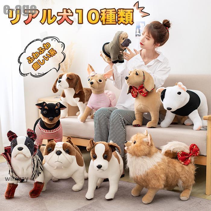 ぬいぐるみ犬 いぬ おもちゃ 雑貨 リアル 犬グッズ かわいい 誕生日 クリスマス 贈り物 インテリア プレゼント 10種類選べる 30cm