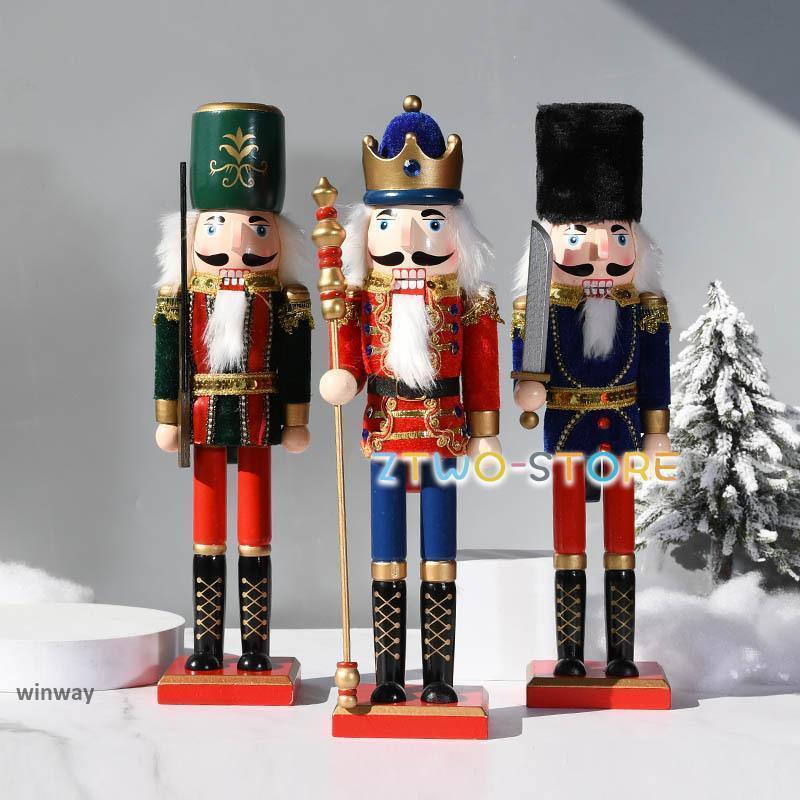 木工品 くるみ割り人形く ドイツ 兵士 国王人形 38cm 人形 工芸品 洋風 置物 サンタクロース クリスマス プレゼント