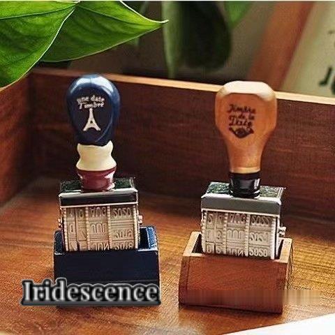 木製スタンプ 日付 年月日 DIY レトロ調 木製 ゴム印 数字 アンティーク 切手ビンテージフォント イン..
