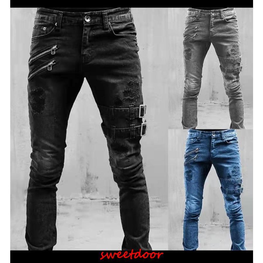 バイクパンツ デニム バイク用 ライダーパンツ ライディング 通気 防風 耐磨 ファッション バイクジーンズ メンズ デニム ロング 夏 秋 冬