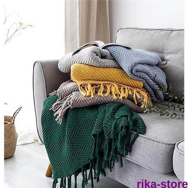 北欧サマー ブランケット 毛布シングル ベッドカバー ダブル 布団カバー ボンボン ソファーカバー イン..
