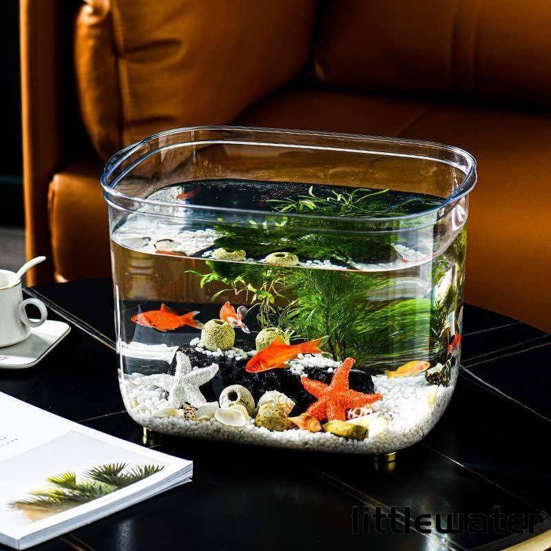 maruk shopの金魚鉢 水槽 飼育水槽 プラスチック テラリウム 透明アクリル 観葉植物 インテリア 容器 テーブル アクアリウム ボウル 水培 大容量 おしゃれ メダカ 鉢 インテ｜アングル3