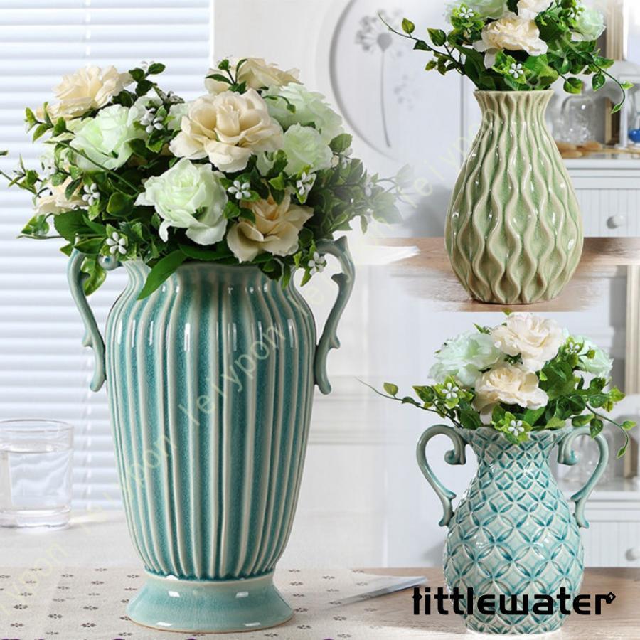 花瓶 おしゃれ 北欧 フラワーベース セラミック 大きい 陶器 エレガント 水栽培 アンティーク調 広口 丸形 花器 ギフト 自宅用 生け花 切り花 インテリア飾り