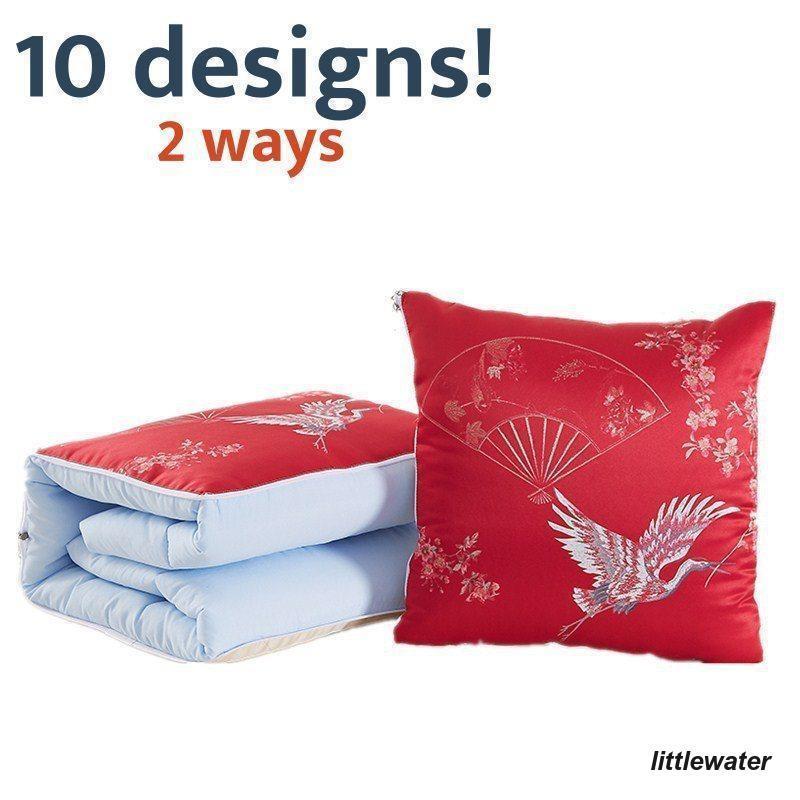 ブランケット クッション 2way 枕 寝具 インテリア 折りたたみ デザイン豊富 洗濯可 キルト風 かけ布団 お昼寝(4)