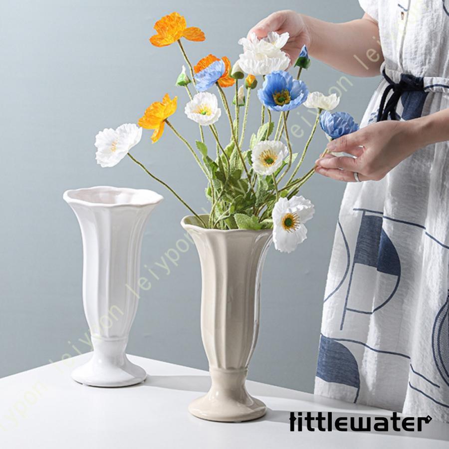 フラワーベース フラワーアレンジメント 花器 おしゃれ シンプル ベージュ 花瓶 プリザーブドフラワー ..