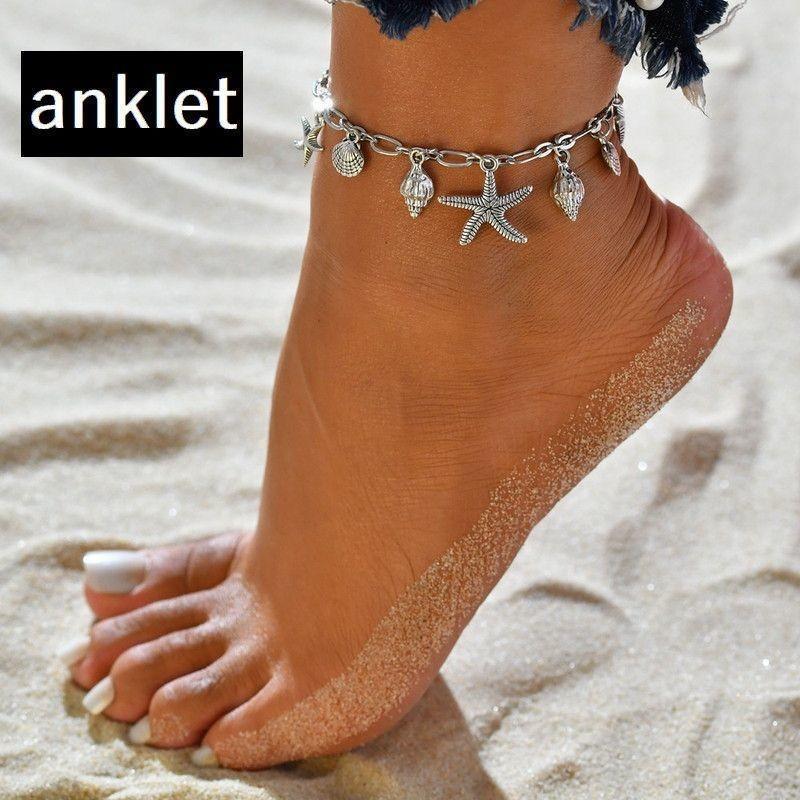 アンクレット アクセサリー レディース 足首 海 サマー 夏 ヒトデ 貝 シェル チェーン ブレスレット 巻..
