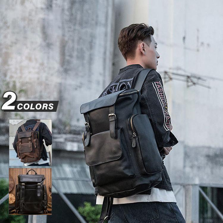 リュック　メンズ　リュックサック 本革　デイパック　ビジネス　バックパック　レザー　通勤通学　旅行　出張　アウトドア　自転車鞄　カバン(4)