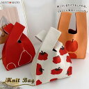 トートバッグ ニット ハンドバッグ ニットバッグ 編みバッグ コンパクトサイズ ミニバッグ 手提げバッグ 折りたたみ おしゃれ 可愛い 花見 浴衣 夏祭り