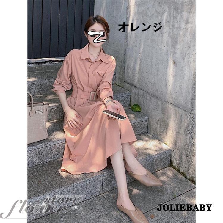 maruk shopの春秋新作 ワンピース レディース ロング 膝丈 婦人服 無地 ロングワンピース 大きいサイズ おしゃれ 可愛い 長袖 春秋 大きいサイ｜アングル3