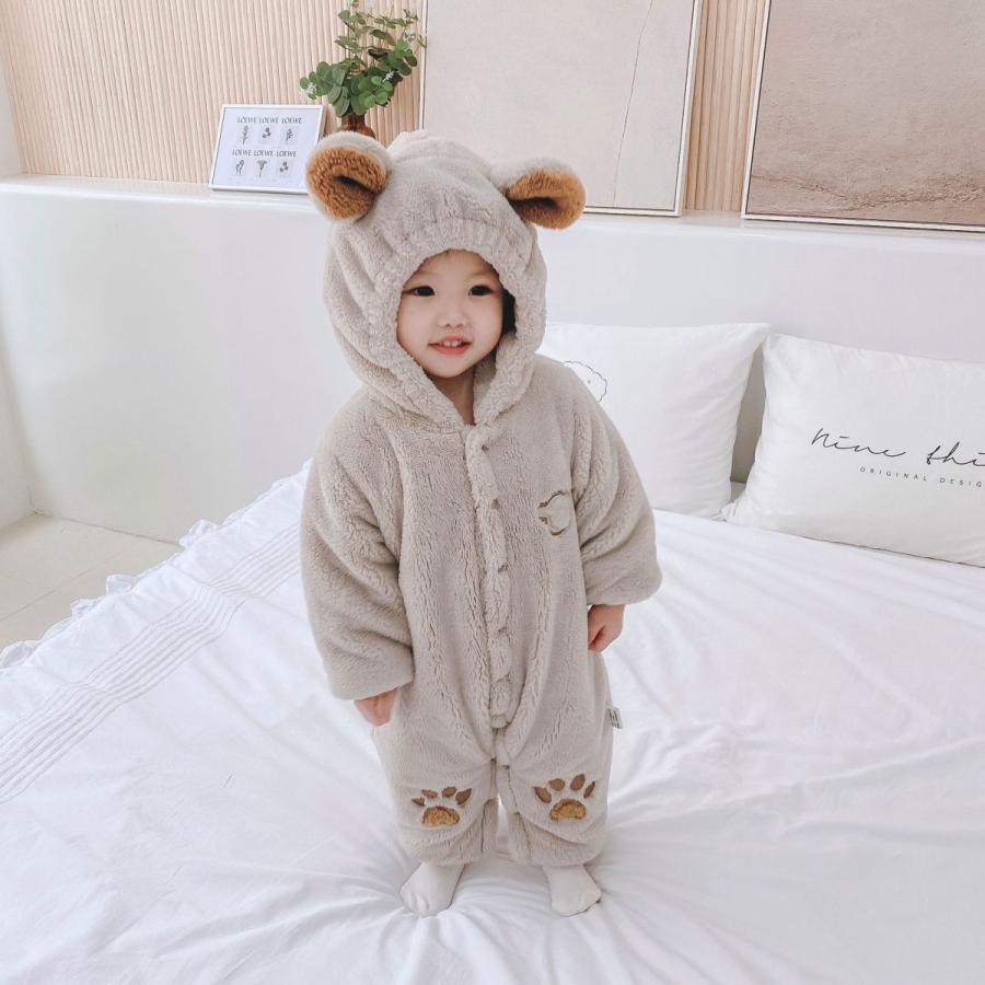 カバーオール 冬 ベビー ロンパース 新生児 ベビー服 冬服 厚手 中綿コート キッズ...