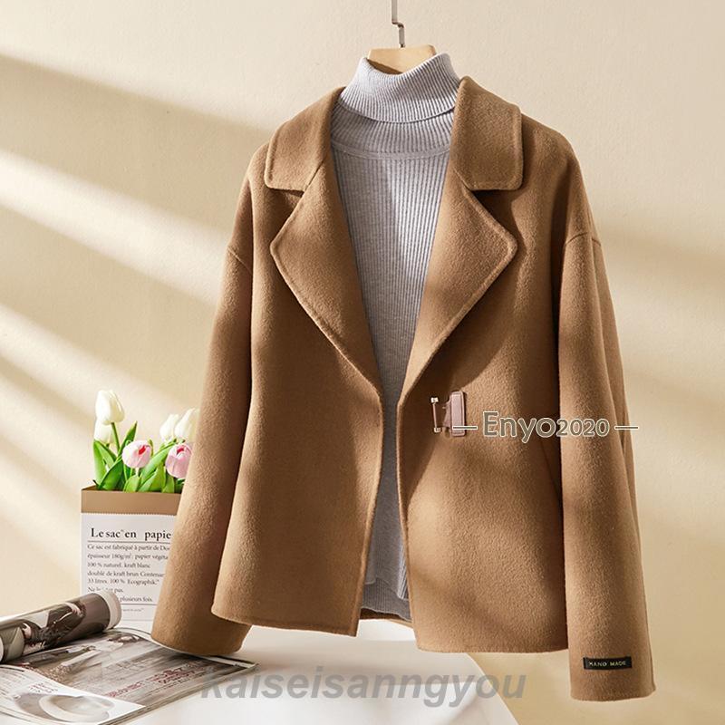 コート ウール ショート丈 レディース フードなし 無地 ピーコート Pコート 100％ウール 秋服 冬服 上..