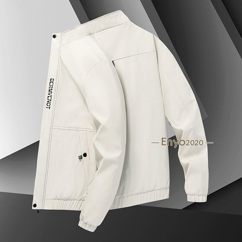 ジャケット ブルゾン ライトアウター 秋服物 メンズ 長袖 ワンポイント 立ち襟 撥水加工 おしゃれ シン..