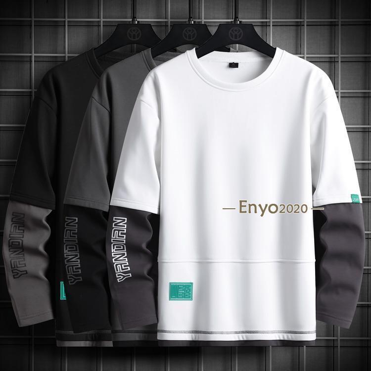 トレーナー メンズ トップス 秋物 秋服 クルーネック ワッペン 切り替え袖 10代 20代 30代 ファッション