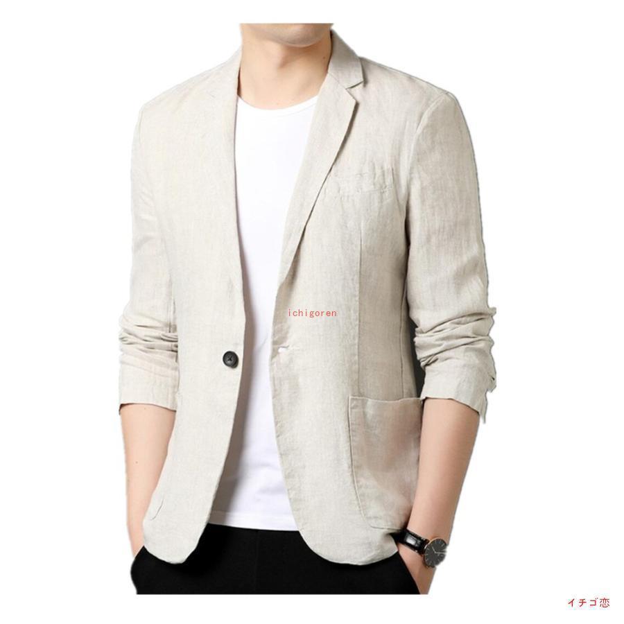テーラードジャケット メンズ スーツジャケット 綿麻 ビジネスウェア サマージャケット ジャケット テーラード ビジネス 紳士 アウター 春服 サマー 秋服 2