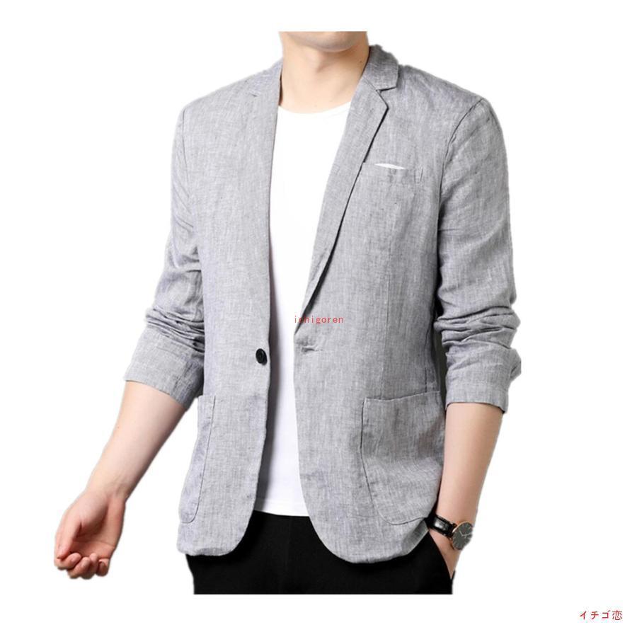 テーラードジャケット メンズ スーツジャケット 綿麻 ビジネスウェア サマージャケット ジャケット テーラード ビジネス 紳士 アウター 春服 サマー 秋服 3