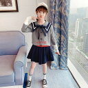 子供服 女の子 韓国子供服 セットアップ キッズ 秋服 長袖 セーター カットソー 蝶結び スカート 子ども服 ジュニア おしゃれ 可愛い 新品 140cm 1...