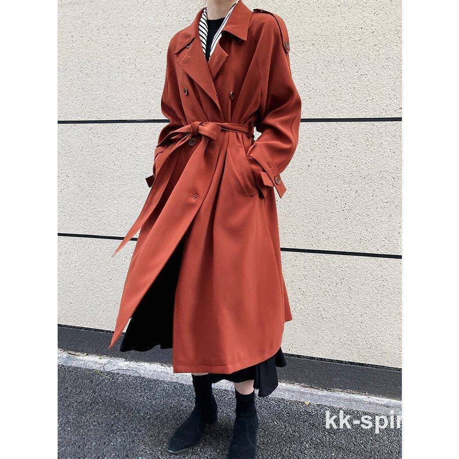 トレンチコート レディース 秋服 春 ロング Aライン ベルト付き オシャレ 着痩せ アウター 韓国風 通勤 OL スプリング 20代 30代 40代 50代 チェスターコート