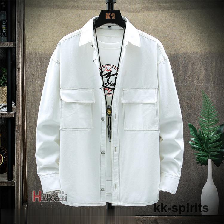 コーチジャケット メンズ ジャケット シャツジャケット ジャンパー 無地 秋服 春物 白 黒 ブラック おしゃれ 2