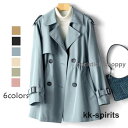 トレンチコート レディース 40代 ミディアム丈ジャケット ステンカラースプリングコート 春コート 長袖アウター 秋服 カジュアル韓国風 通勤バーカー 30代 50代