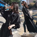 トレンチコート レディース 40代 ロング丈ジャケット スプリングコート 春コート 黒 アウター 秋服 韓国風 オーバー 30代 40代 50代 大きいサイズ ...