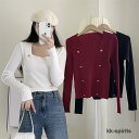 リブカットソー レディース 秋 秋服 トップス 長袖 ロングスリーブ リブ カットソー 綿混 秋コーデ インナー スリム タイト ショート丈 ニットソー 伸縮性