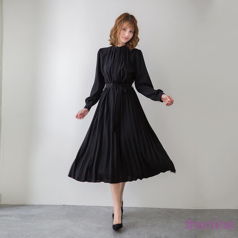 maruk shopのワンピース 春 秋服 きれいめ レディース フォーマル 長袖 シャツ 秋物 Aライン ロング丈 エレガント 二次会 通勤 OL 40代 着痩せ フェミニン 上品 お出かけ｜アングル2