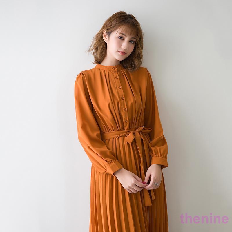 maruk shopのワンピース 春 秋服 きれいめ レディース フォーマル 長袖 シャツ 秋物 Aライン ロング丈 エレガント 二次会 通勤 OL 40代 着痩せ フェミニン 上品 お出かけ｜アングル3