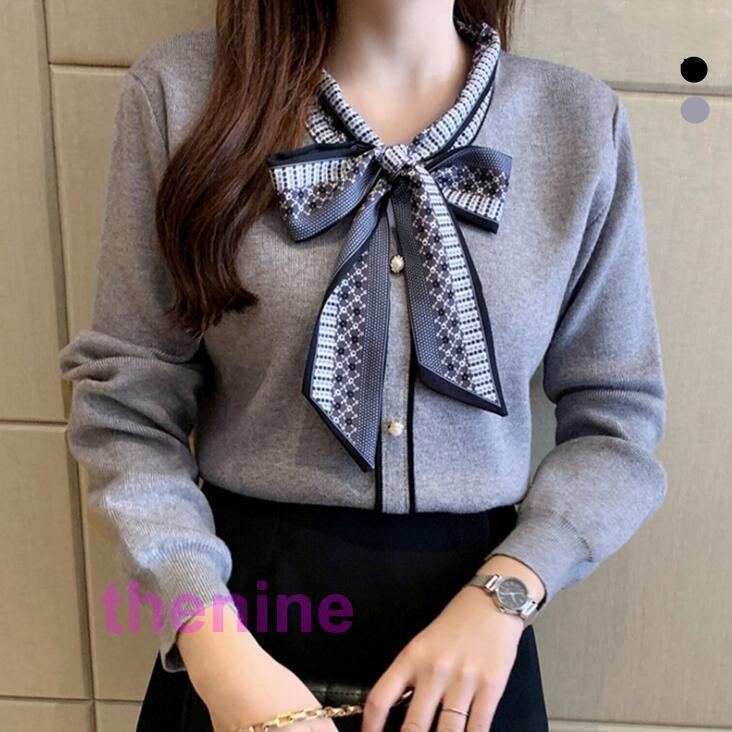 ニットス レディース 秋冬 長袖 リボンVネックセーター ショット丈ニットソー ゆったりプルオーバー オ..