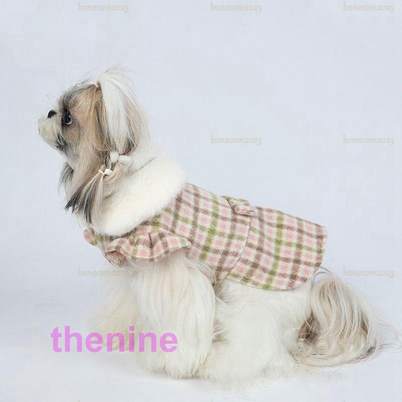 ペットウェア コート 犬服 猫服 犬用ウェア ドッグウェア 秋 冬 チェック柄 暖かい...