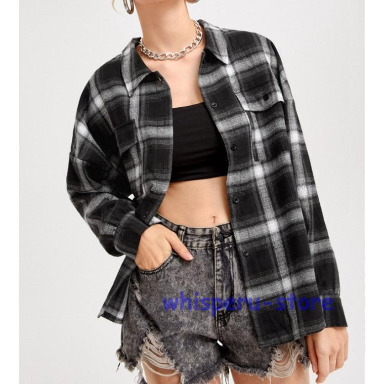 チェックシャツ 秋服 シャツ レディース トップス ブラウス カジュアルシャツ チェ...