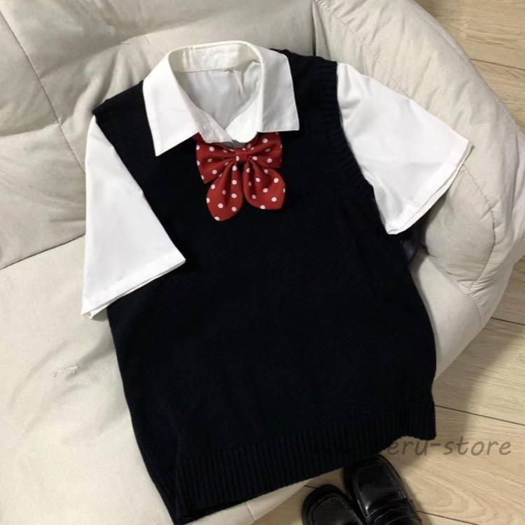 スクールベスト 秋 学生 S-3XL 制服 S-3XL 女子 高校生 中学生 秋服 春服 春 冬 ノ...