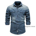 シャツ メンズ デニムシャツ 長袖シャツ メンズシャツ メンズ 柄シャツ ミリタリーシャツ メンズ ウォッシュ加工 ヴィンテージ カジュア 秋服 メンズ