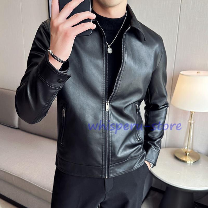 メンズ ジャケット レザージャケット 秋 PU革ジャン カジュアル 無地 防風 おしゃれ 秋冬 服