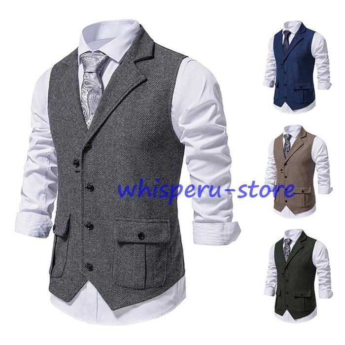 ベスト メンズ ビジネス スーツ カジュアル 結婚式 紳士服 前開き 春 夏 秋 冬 大きいサイズ 40代 50代
