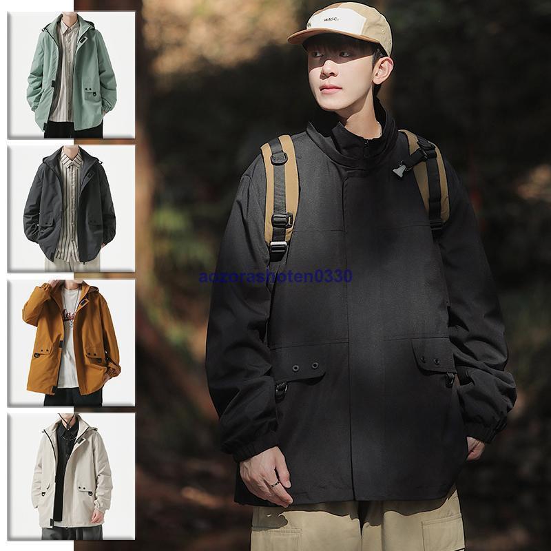 ウインドブレーカー メンズ 大きいサイズ スポーツ 防風 無地 アウター 秋服 スポーツウェア 長袖 ジャ..