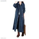 トレンチコート レディース デニム ロングシャツ デニムシャツ 羽織 ロングコート カジュアル 春 秋 春服 秋服