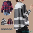 ブラウス 秋 秋服 レディース トップス シャツ 長袖 バンドカラー スタンドカラー 前開き チェック×ストライプ柄ブラウス