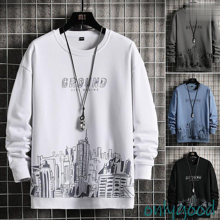 トレーナー メンズ きれいめトレーナー トップス 秋服 秋物 プリント ロゴ クルーネック 10代 20代 30..