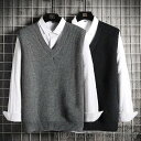 ニットベスト メンズ 秋服 ジレー Vネック ニット 無地 ニットトップス 紳士ベスト スーツ 制服ベスト ノースリーブ フォーマル ビジネス 暖かい