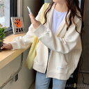パーカー トレーナー レディース フード付き 長袖 秋服 秋冬 ジッパー ジップアップ カットソー ジャケット 着痩せ 羽織 カジュアル ゆったり