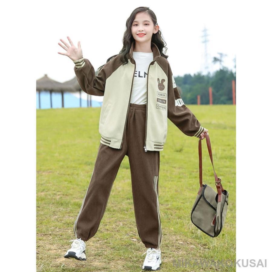 子供服 ジャージ おしゃれ パーカージャケット 女の子 上下セット スウェット キッ...