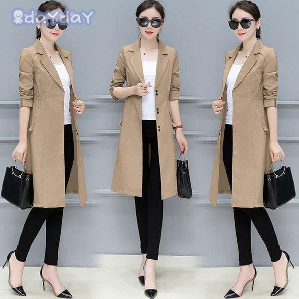 トレンチコート レディース 40代 ロング丈ジャケット スプリングコート 春コート カーキ アウター 秋服 風 オーバー 30代 40代 50代 大きいサイズ オシャレ